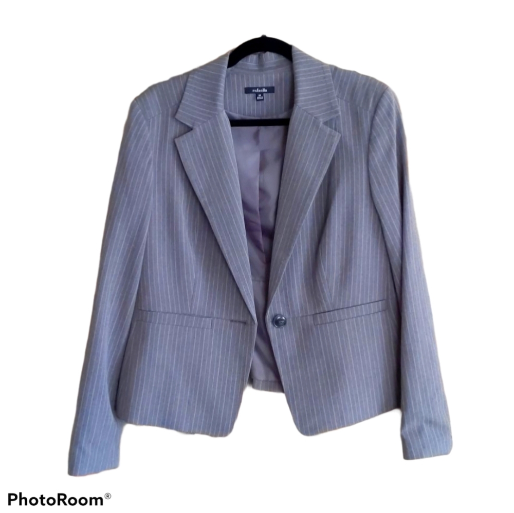 Rafaella gray striped blazer